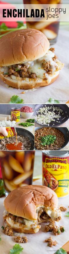 
                    
                        Enchilada Sloppy Joe Recipe ~ Not your typical sloppy joe recipe, these sloppy joes have an enchilada twist with delicious tex-mex flavors.
                    
                