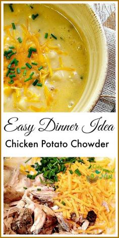 
                    
                        Winter is here and this creamy chicken potato chowder is the perfect cold weather meal! It’s easy to make (uses a rotisserie chicken from the grocery store), can feed a crowd, and is wonderfully hardy!
                    
                