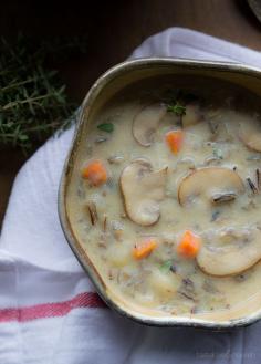 Mushroom and Wild Rice Soup | @tasteLUVnourish | #soup #healthy #mushrooms - To keep this vegan, omit the butter and use 2 tablespoons of olive oil and use vegetable broth.