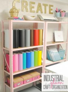 
                    
                        Industrial Glam Craft Organization - Great inexpensive storage ideas - www.classyclutter...
                    
                