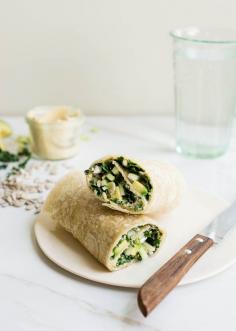 
                    
                        Protein Packed Kale, Avocado + Hummus Wrap | HelloNatural.co
                    
                