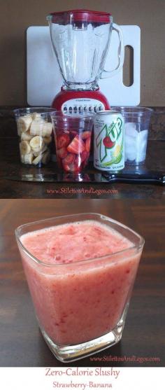 Strawberry Banana Slushy: 0 weight watchers points. - Click image to find more popular food  drink Pinterest pins