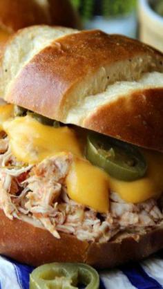 
                    
                        Slow Cooker Jalapeno Popper Chicken Sandwiches ~ They taste as amazing as they look!
                    
                