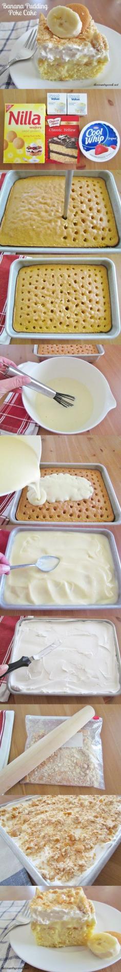 
                    
                        Banana Pudding Poke Cake - It seems like I've pinned this before...hmmm.  Oh well, I'm pinning it again!
                    
                