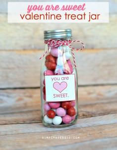 
                    
                        This darling Valentine's Day treat jar is simple to put together, and perfect for friends, teachers, neighbors, co-workers, and more! FREE printable!
                    
                