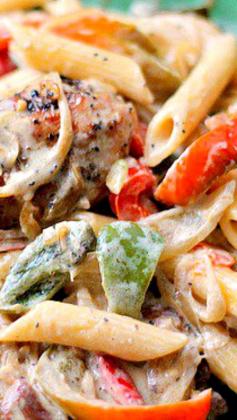 
                    
                        Chicken and Peppers in White Sauce ~  absolutely delicious.
                    
                