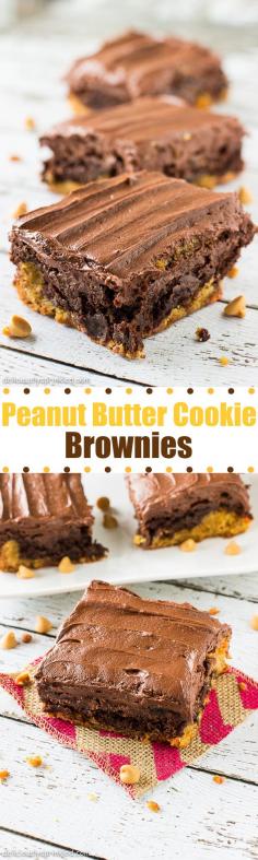 
                    
                        Peanut Butter Cookie Brownies- these are the BEST brownies EVER!
                    
                