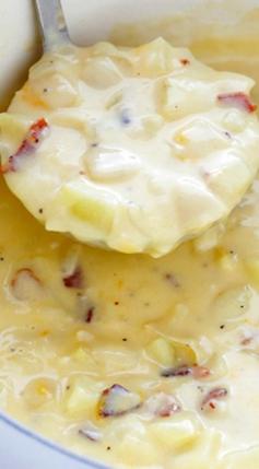 
                    
                        Potato Soup Recipe ~ thick, creamy and delicious, and made healthier without heavy cream.
                    
                
