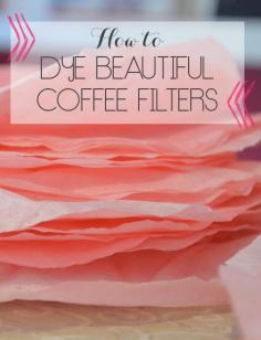 how-to-dye-coffee-filters make them green and do a christmas wreath
