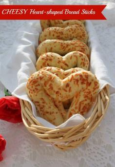 
                    
                        These cheesy, heart-shaped bread sticks will make your Valentine's Day meal really special! #bread #recipe
                    
                