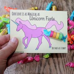 our love is as magical as unicorn farts - free printable Valentine's Day card