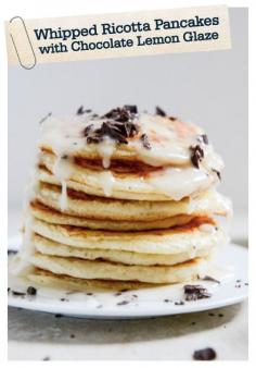 
                    
                        Wow your family’s taste buds this weekend with this amazing Whipped Ricotta Pancakes with Bittersweet Chocolate and Lemon Glaze breakfast recipe!
                    
                