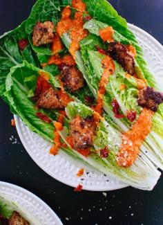 
                    
                        This vegetarian Caesar salad features a bold sun-dried tomato dressing. It's a beautiful spin on traditional Caesar salad. Perfect for date night at home!
                    
                