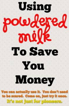 
                    
                        You can use powdered milk in many ways to save you money and not feel so pressured to keep a lot of milk on hand.
                    
                