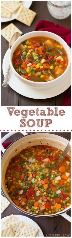 
                    
                        Vegetable Soup - 100x better than the canned stuff! This soup is amazing, I had 3 bowls! #soup #healthy #recipe
                    
                