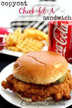 
                    
                        Copycat Chick-fil-A Sandwich recipe. This recipe was spot on!! Totally saves money and helps if a craving hits on Sunday!! The hubs was raving about this! Definitely making it again...
                    
                