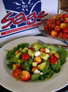 @Sage Fruit's Fresh Spinach, Avocado, Rainier Cherry and Feta Salad #IHeartCherries