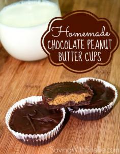 Homemade Chocolate Peanut Butter Cups.  Use everyday life chocolate chips and almond butter & coconut sugar.  ;)
