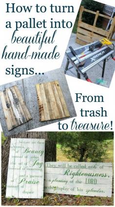 
                    
                        How to make a beautiful hand-painted sign from pallets! | TheTurquoiseHome.com
                    
                