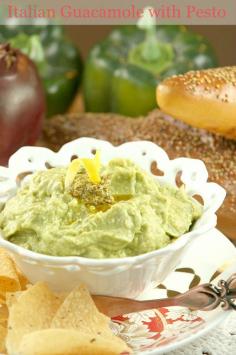 
                    
                        Italian Guacamole with Pesto and Parmesan - Low Calorie, Low Fat, Healthy Dip #SundaySupper
                    
                
