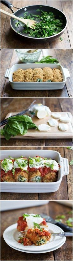 
                    
                        Baked Mozzarella Chicken- use GF bread crumbs and this would be magical!
                    
                