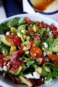 
                    
                        BLT Bowl: Bacon, Lettuce, Tomato, Avocado, Cucumber, Feta, with a Olive Oil and Balsamic Dressing. Via The Londoner.
                    
                