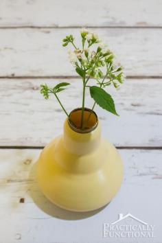 Recycle a burnt out light bulb into a light bulb vase!