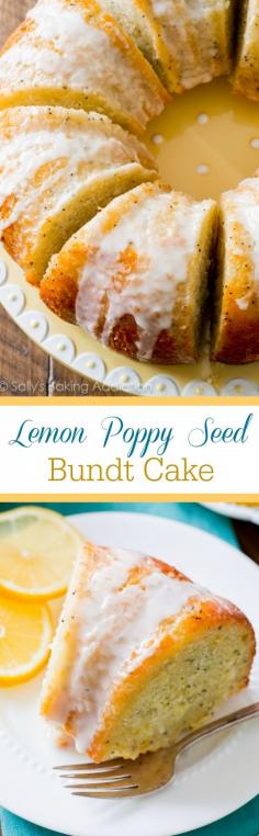 
                    
                        Fresh, fruity, simple Lemon Poppy Seed Bundt Cake. This is my favorite!
                    
                