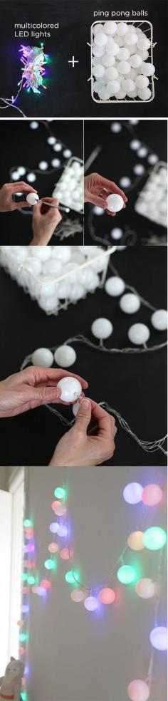 
                    
                        Ping Pong Ball Cafe Lights | Save on Crafts | 31 Easy DIY Crafts | 31 Clever DIY Crafts | diyready.com
                    
                