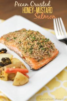 
                    
                        Pecan Crusted Honey-Mustard Salmon - delicious dinner made in 30 minutes or less!
                    
                