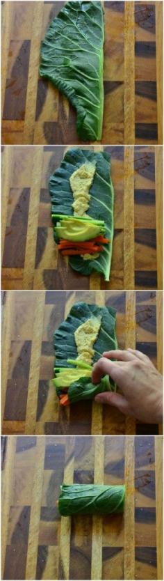 
                    
                        Fresh Veggie & Hummus Collard Wraps
                    
                