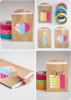 Washi tape ideas on Small gift bags - by Craft & Creativity