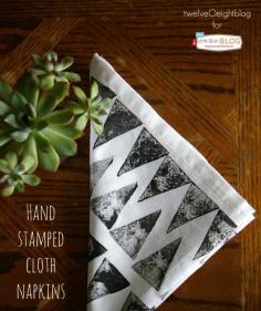 
                    
                        Hand Stamped Cloth Napkins | by TwelveOeightBlog for TodaysCreativeBlo...
                    
                