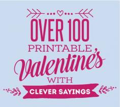 
                    
                        Over 100 printable Valentines cards with cute and clever sayings. #print #valentinesday skiptomylou.org
                    
                