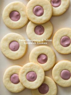 
                    
                        SWEET RASPBERRY AND TAHINI SANDWICH COOKIES WITH ANNE SAGE
                    
                