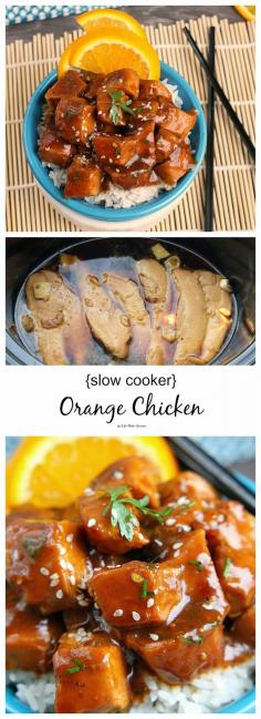 
                    
                        {Slow Cooker} Orange Chicken ~ This slow cooker Orange Chicken is simple to whip up with a sweet and tangy citrus sauce and way easier than take-out and will become a new family favorite!
                    
                