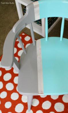 
                    
                        Thrifty Office Chair goes Mod split personality makeover using chalk paint    Fresh Idea Studio
                    
                