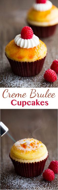 
                    
                        Creme Brulee Cupcakes - these cupcakes are DIVINE! Two of my favorite desserts in one!
                    
                
