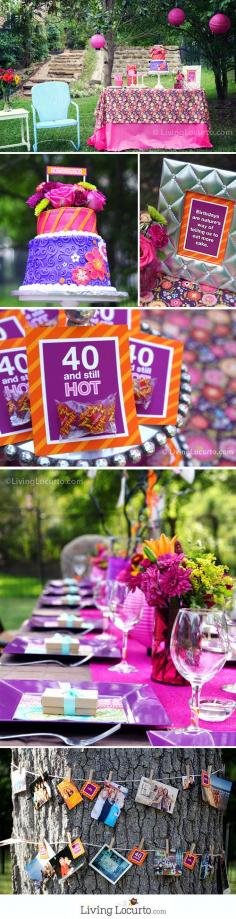 
                    
                        40th Birthday Party Ideas! Beautiful outdoor party ideas and printables. LivingLocurto.com
                    
                