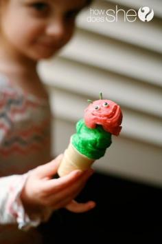 
                    
                        Caterpillar Ice Cream Cone Party Food Idea for Kids
                    
                