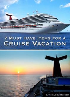 
                    
                        7 MUST HAVE items for a Cruise Vacation. Great list and tips for first time cruisers.
                    
                
