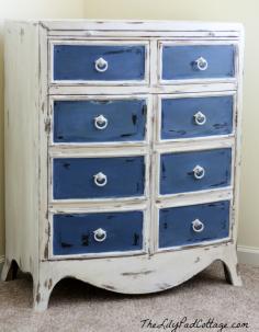 Chest of drawers painted with Annie Sloan Chalk Paint byThe Lilypad Cottage