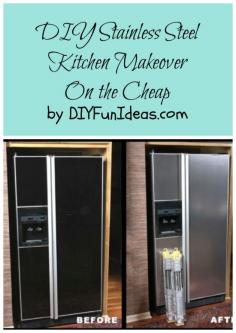 
                    
                        DIY STAINLESS STEEL KITCHEN MAKEOVER ON THE CHEAP | ...............Tons more DIYs at DIYFunIdeas.com
                    
                