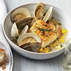 Ten-Minute Salt Cod with Corn and Littleneck Clams Recipe on Food & Wine  Seafood Soup #cod #saltcod #clams #soups #seafoodsoup   #Fish recipes,  Seafood Recipes Food Porn, #recipes  #cooking #fishrecipes #foodporn #seafood