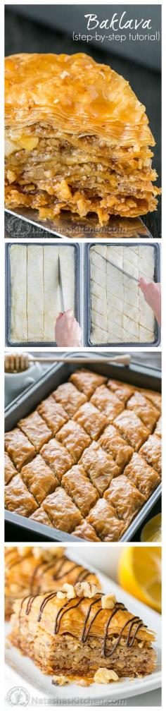 
                    
                        This baklava is flaky, crisp, tender and I love that it’s not overly sweet. No store-bought baklava can touch this! honey desserts & sweets, ethnic food desserts, snacks
                    
                