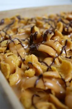 corn chips, peanut butter and chocolate no bake treat.. sounds good and will use up the Fritos my kids never eat in the Costco chip boxes!