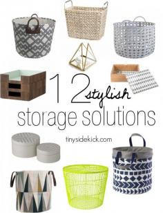 
                    
                        12 Stylish Storage Solutions- storing things in plain sight has become my secret weapon to getting my adult space back in the evening and these are some of my faves!
                    
                