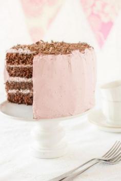 
                    
                        rich chocolate fudge layer cake with raspberry swiss buttercream
                    
                