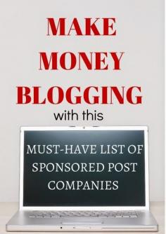 
                    
                        List of sponsored post companies for bloggers to connect with brands and make money
                    
                
