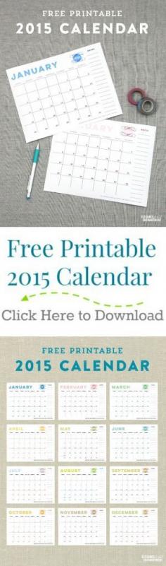 
                    
                        Free Printable 2015 Calendar | TodaysCreativeblo...
                    
                